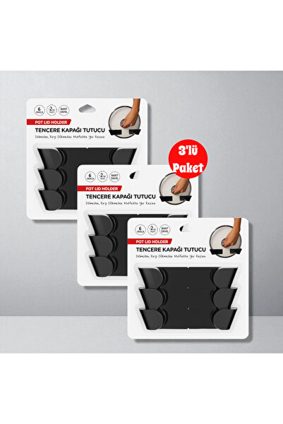 Tencere Kapak Tutucu 3'LÜ Paket 9 Set (18 parça) Kendinden Yapışkanlı