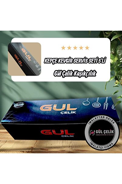 KAVEH Kepçe Kevgir Servis Seti 5 Parça 18/0 Kalite