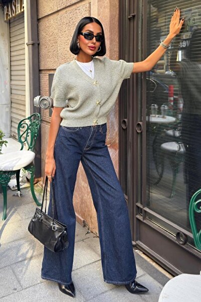 Lijuri Asterya gold buttoned knit cardigan 5182