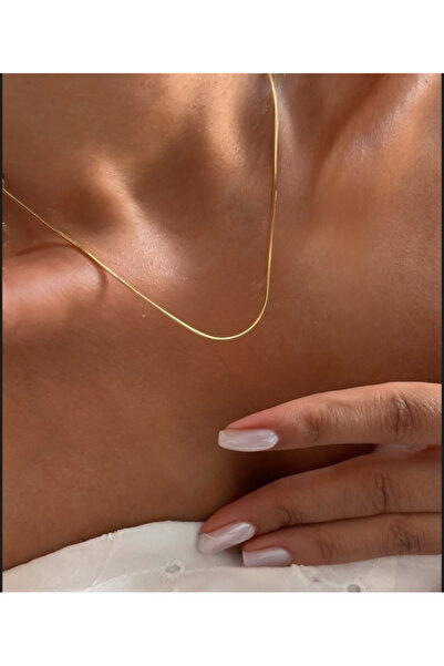 Butik XUping 14k İtalyan silindir ezme zincir kolye 50 cm zarif XP altın renk...