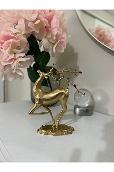 rabiskoile3d BOYNUZLARI ÇİÇEK AÇAN GEYİK DEKORATİF BİBLO