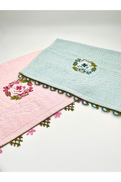 EvremStore El Yapımı İkili İğne Oyası Çeyizlik & Hediyelik Mutfak Havlusu 30x50