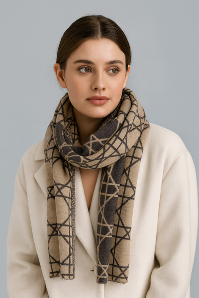 Sebir Moda Cannage Patterned Knitwear Scarf