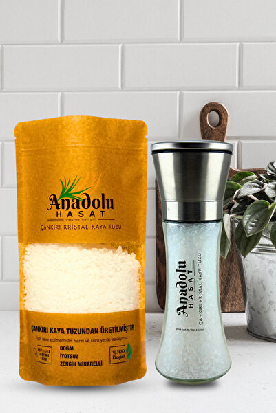 ANADOLU HASAT 2’Li Set- Çankırı Seramik Kaya Tuzu ve Baharat Öğütüc Değirmen ...