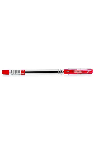 CELLO Finegrip Ball Pen Red 0.7mm | Smooth Writing Pen Pack of 5 | Comfortable Grip