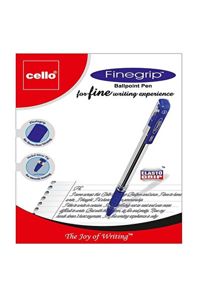 CELLO Finegrip Ball Pen Red 0.7mm | Smooth Writing Pen Pack of 5 | Comfortable Grip