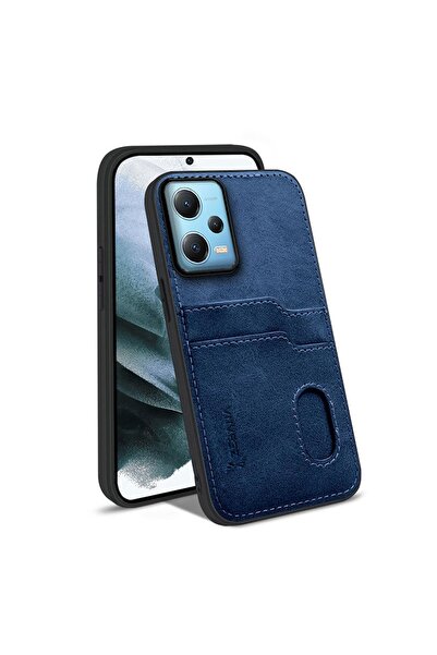 Zebana Xiaomi Redmi Note 12 Pro 5G Uyumlu Kılıf Kartlıklı Lüx Deri Kılıf Laci...