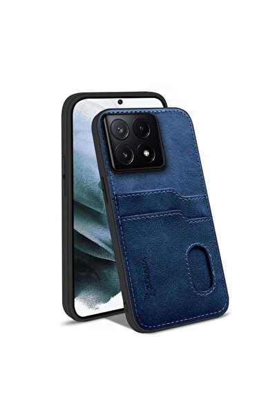 Zebana Xiaomi Poco X6 Pro 5G Uyumlu Kılıf Zebana Kartlıklı Lüx Deri Kılıf Lac...