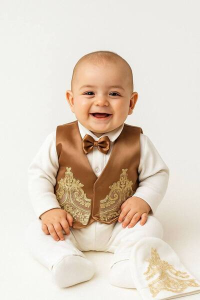 Ponpon Baby Erkek bebek 6 parça lüks mevlüt takımı /sünnetlik bebek hediyelik