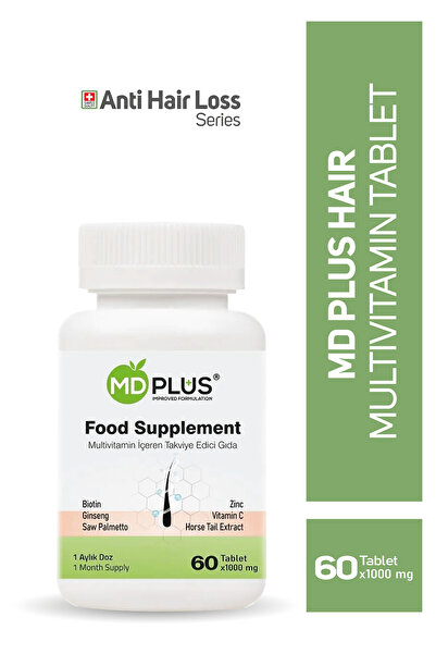 Mdplus Hair Multivitamin 60 Tablet (Saw Palmetto, Ginseng, Horsetail, Nettle,...