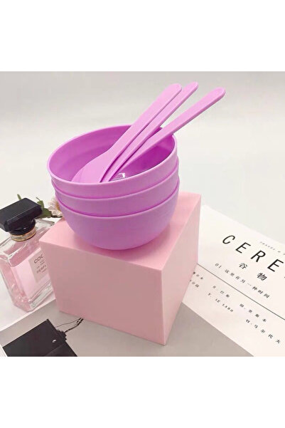 choice2 PURPLE 3 SET small DIY Face Masks and Mud Bowl Spoon Set Portable Bea...