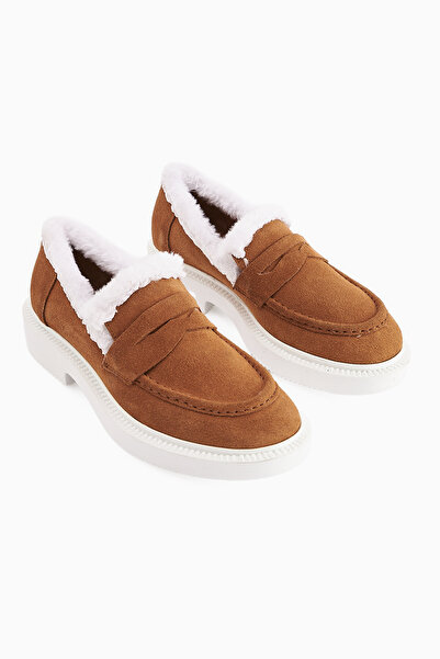 Limoya Hakiki Deri Tommie Taba Süet Kürklü Casual Günlük Kadın Ayakkabı