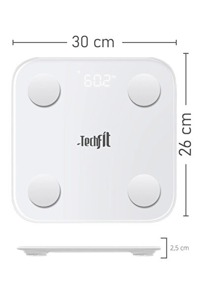 Blooma Tf-1074 Techfit Dijital Baskül - Akıllı Tartı - Yağ Ölçer , Vücut Analizli Akıllı Baskül - Bluetooth
