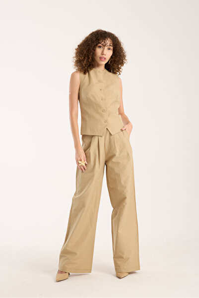 Bolivente Mink Women's Woven Vest-Pants Set