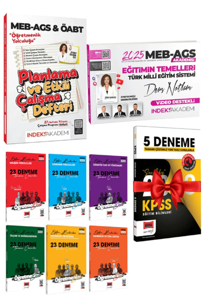 İndeks Akademi 2025 MEB AGS Planlama ve Çalışma Defteri+Eğitimin Temelleri De...