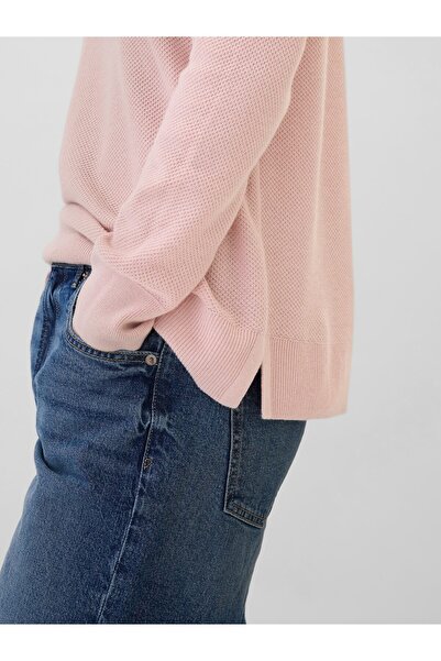 GAP Kadın Pembe Textured Kazak