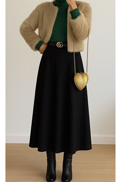 CNG MODA Puff Scuba Fabric Zippered Hijab Skirt