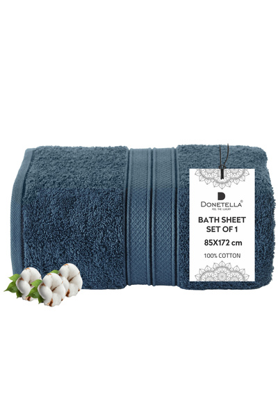 Donetella 1 - قطعة من مناشف الحمام الفاخرة (85 × 172 سم) 600 جرام لكل متر مربع 100% قطن ممشط