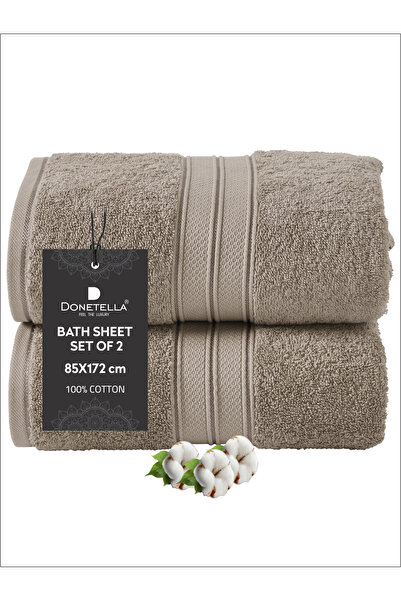 Donetella 2 - Pcs Premium Bath Sheet (85x172cm ) 600 GSM 100% Combed Cotton