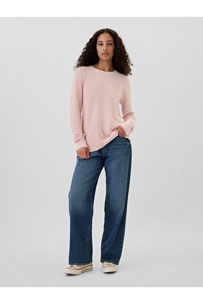 GAP Kadın Pembe Textured Kazak