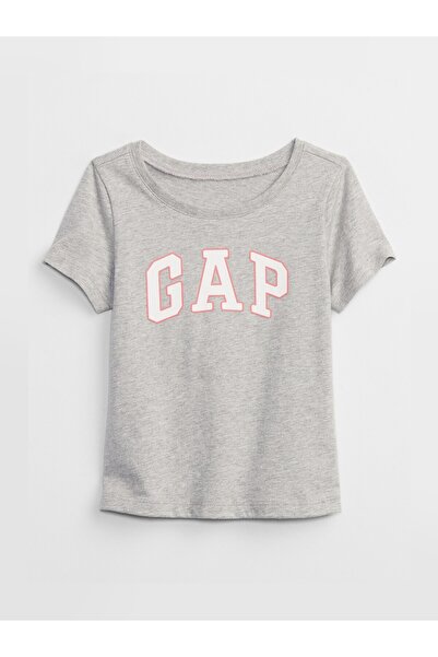 GAP Kız Bebek Gri Logo T-Shirt