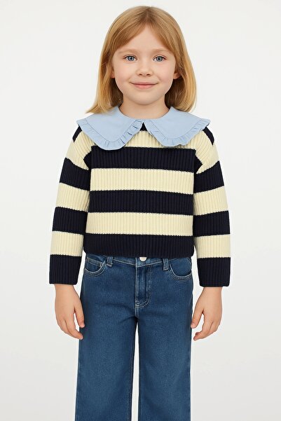 Kidmark Çocuk Modası طقم بنطال جينز مخطط للفتيات