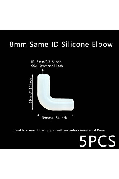 Choice 8 مم كوع 5 قطع سيليكون كوع مرنة إصلاح المفاصل أنبوب صلب موصل لينة مرنة...