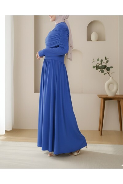 Modamorfo Μακρύ άμμινο φόρεμα με λεπτομέρεια με πιέτες -Saks