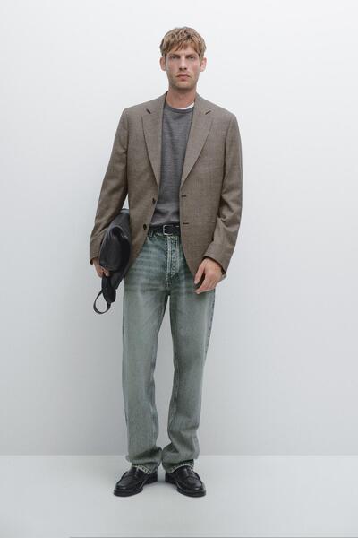 Massimo Dutti Kazayağı desenli blazer