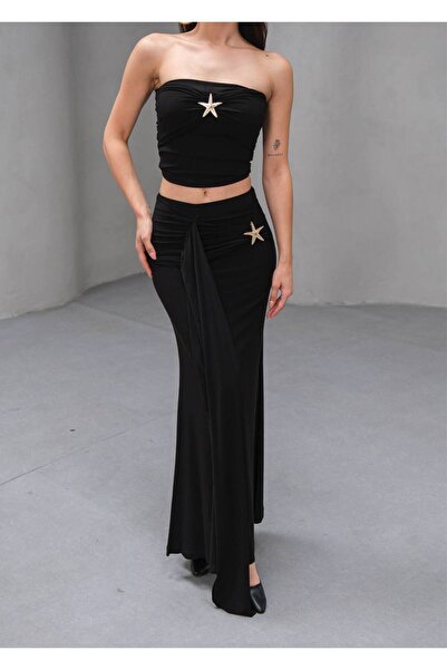 SHEYMA Star Buckle Detailed Skirt Suit