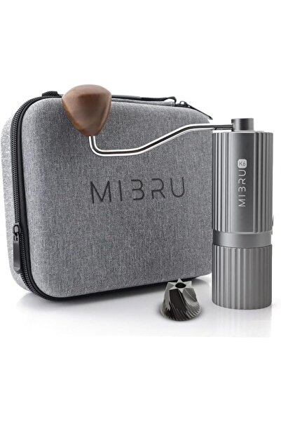 MIBRU مطحنة قهوة يدوية SS burr K6 رمادية