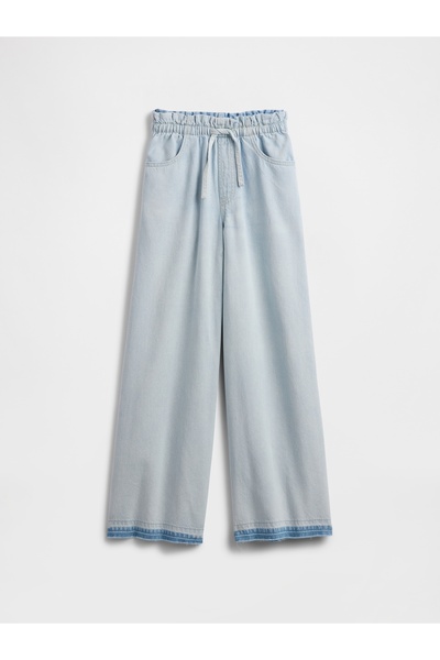 GAP Kız Çocuk Açık Mavi Baggy Jean Pantolon