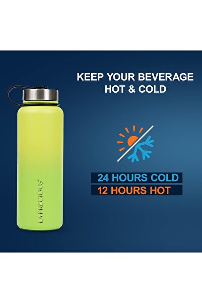 LA' PRECIOUS Stainless Steel Water Bottle 40 oz Rust Proof Leakproof Keeps Liquids Hot or Cold for S
