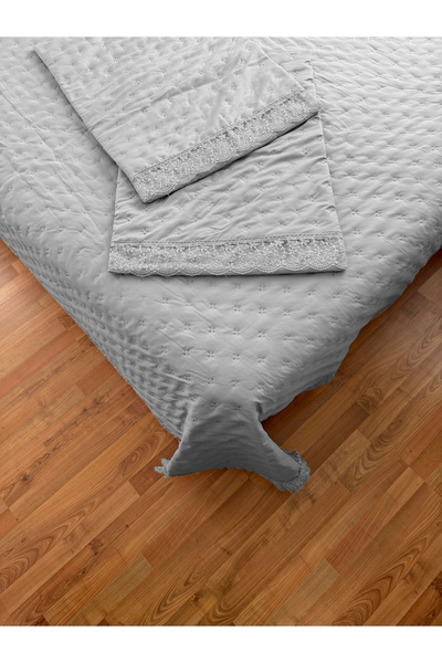 Çt Çeyizci Tekstil Double Bedspread, Bedding Set Gray