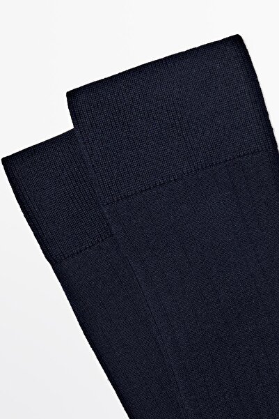 Massimo Dutti Yün karışımlı nervürlü çoraplar