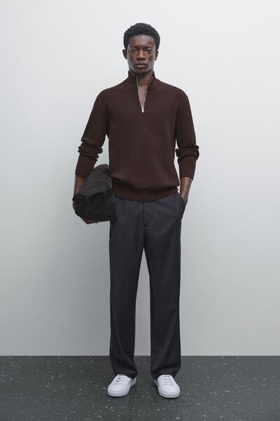 Massimo Dutti Dik yaka triko kazak