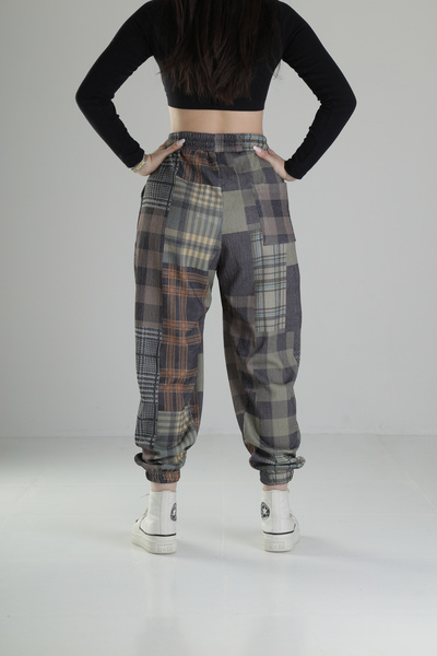 COCOPELLI Green Plaid Jogger Pants