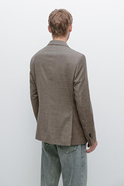 Massimo Dutti Kazayağı desenli blazer