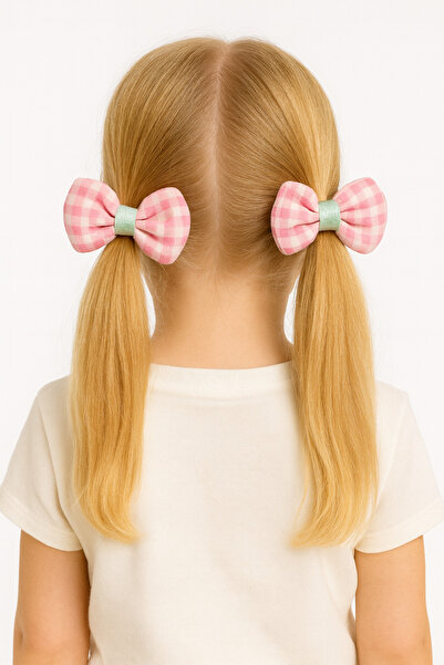 Motebarn Wear Дівчача гумка для волосся з бантиком, 2 шт., рожева
