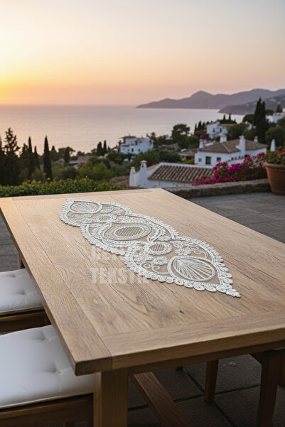 Çt Çeyizci Tekstil Runner unic cu detaliu din dantelă franceză, Runner pe masă, Runner față de masă