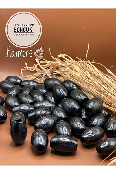 Fiolimore 20x30 mm crne ovalne drvene perle (13 komada) Makrame Torba dizajn ...