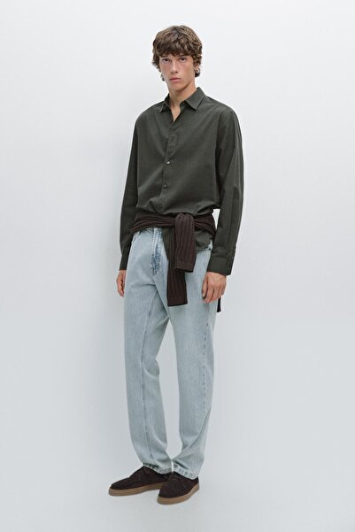 Massimo Dutti Slim fit fitilli melanj gömlek