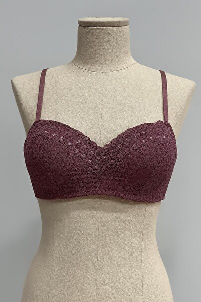 WİYONA Γυναικείο σουτιέν μπορντό Dusty Rose Underwire Lotus