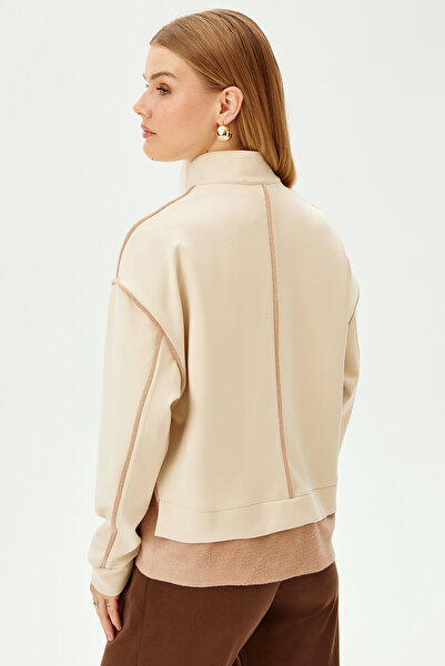 Allyco Zippered High Collar Comfortable Fit Sweatshirt