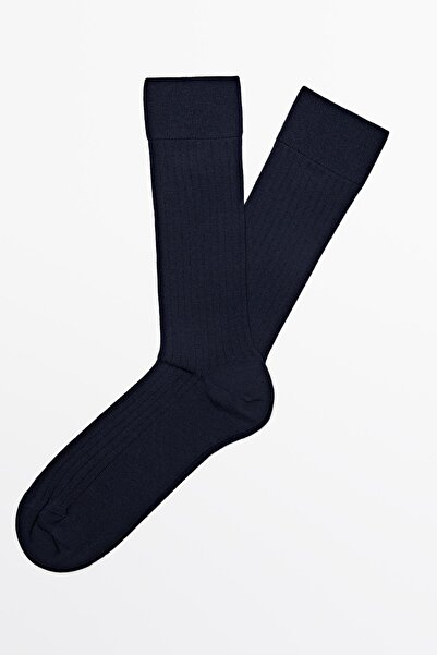 Massimo Dutti Yün karışımlı nervürlü çoraplar