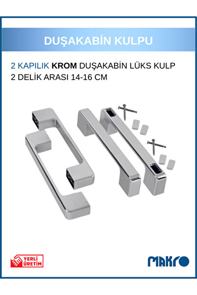 GLASSMAKRO Krom Duşakabin Kulp 14-16 cm Ayarlı