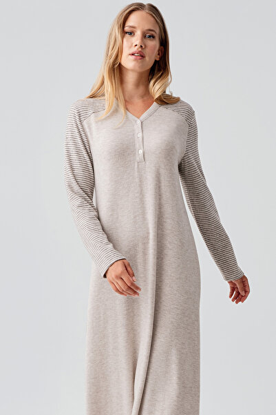 Artış Μακρυμάνικο νυχτικό με κουμπιά, ελαστικό, με απαλή υφή και ιξώδη υφή