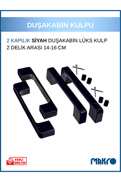 GLASSMAKRO Siyah Duşakabin Kulp 14-16 CM Ayarlı