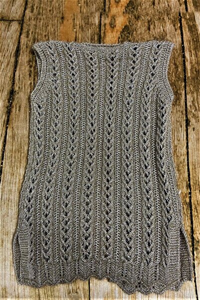 Çt Çeyizci Tekstil Весільний жилет, жилет з блискітками, жилет з плетінням, жилет для подарунка, весільний жилет з блискітками - Капучино