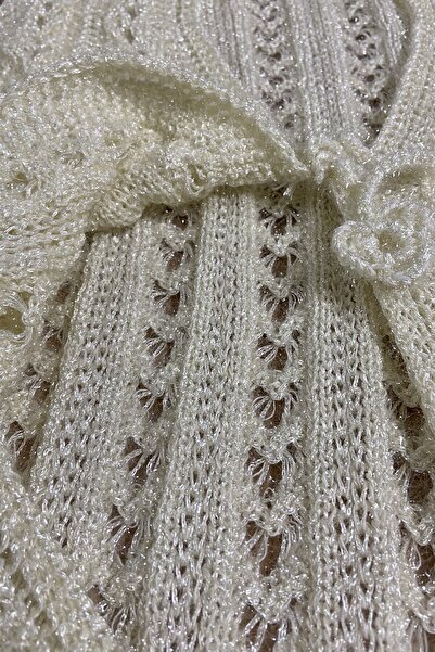 Çt Çeyizci Tekstil Γιλέκο προίκας, Γιλέκο Glitter, Γιλέκο με πλέξη, Γιλέκο δώρου, Νυφικό γιλέκο Glitter - Κρέμα